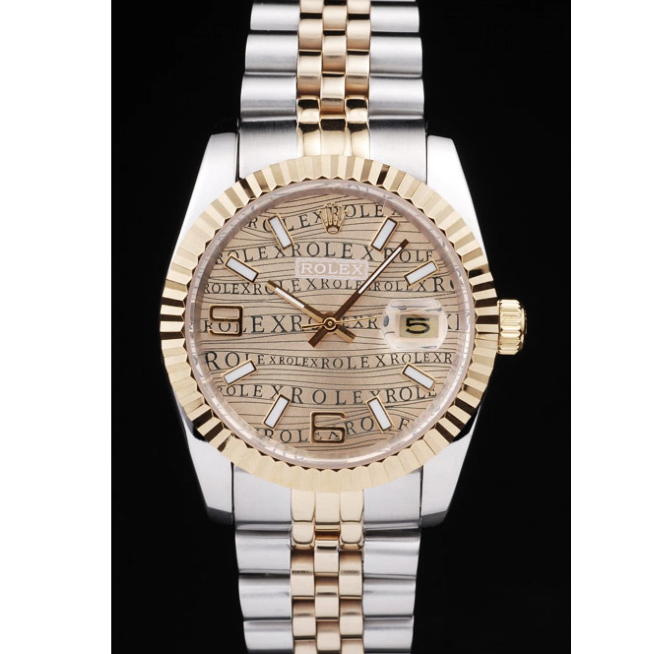 Rolex aaa copy Steel 18k Rolex Gold Stainless Two DateJust PlatedGold Dial Tone 0814
